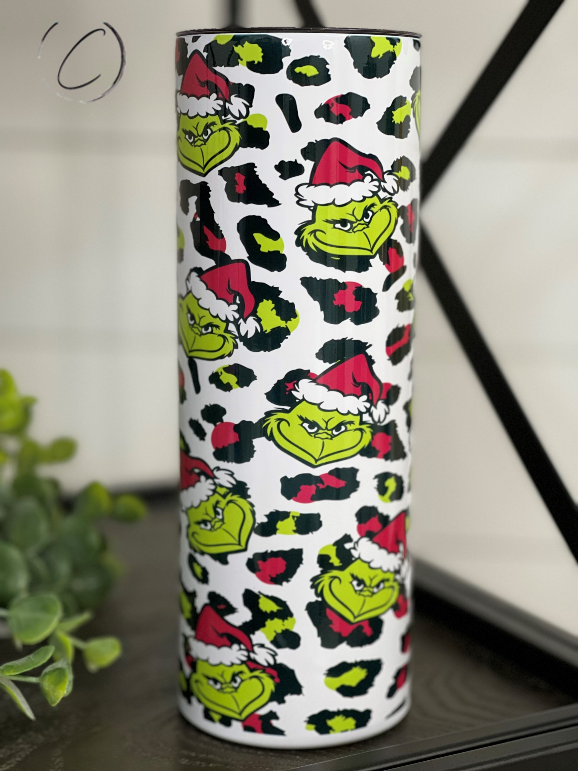 Cheetah Grinch 20oz Skinny Tumbler