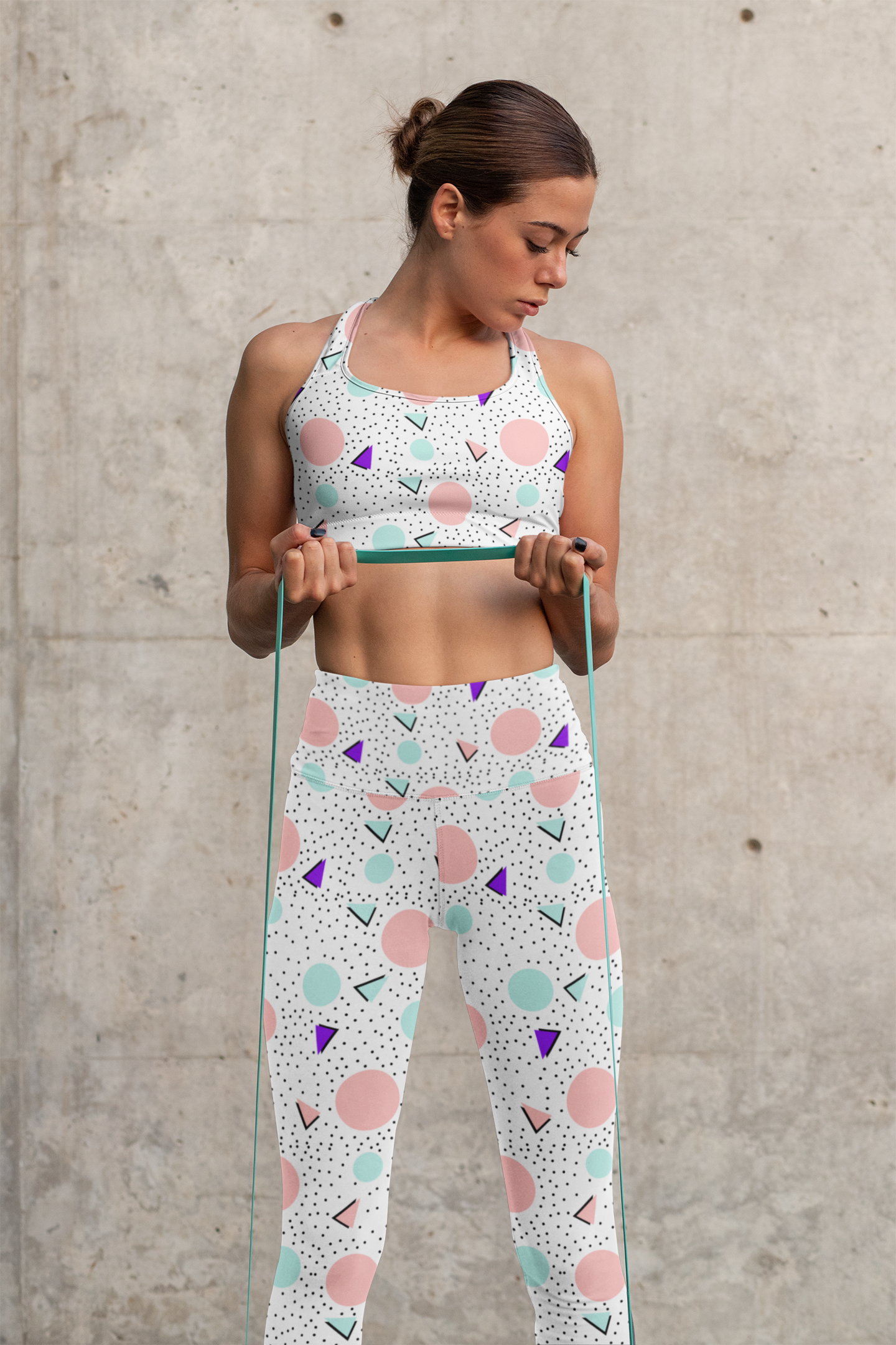 Colorful Geometry Padded Sports Bra