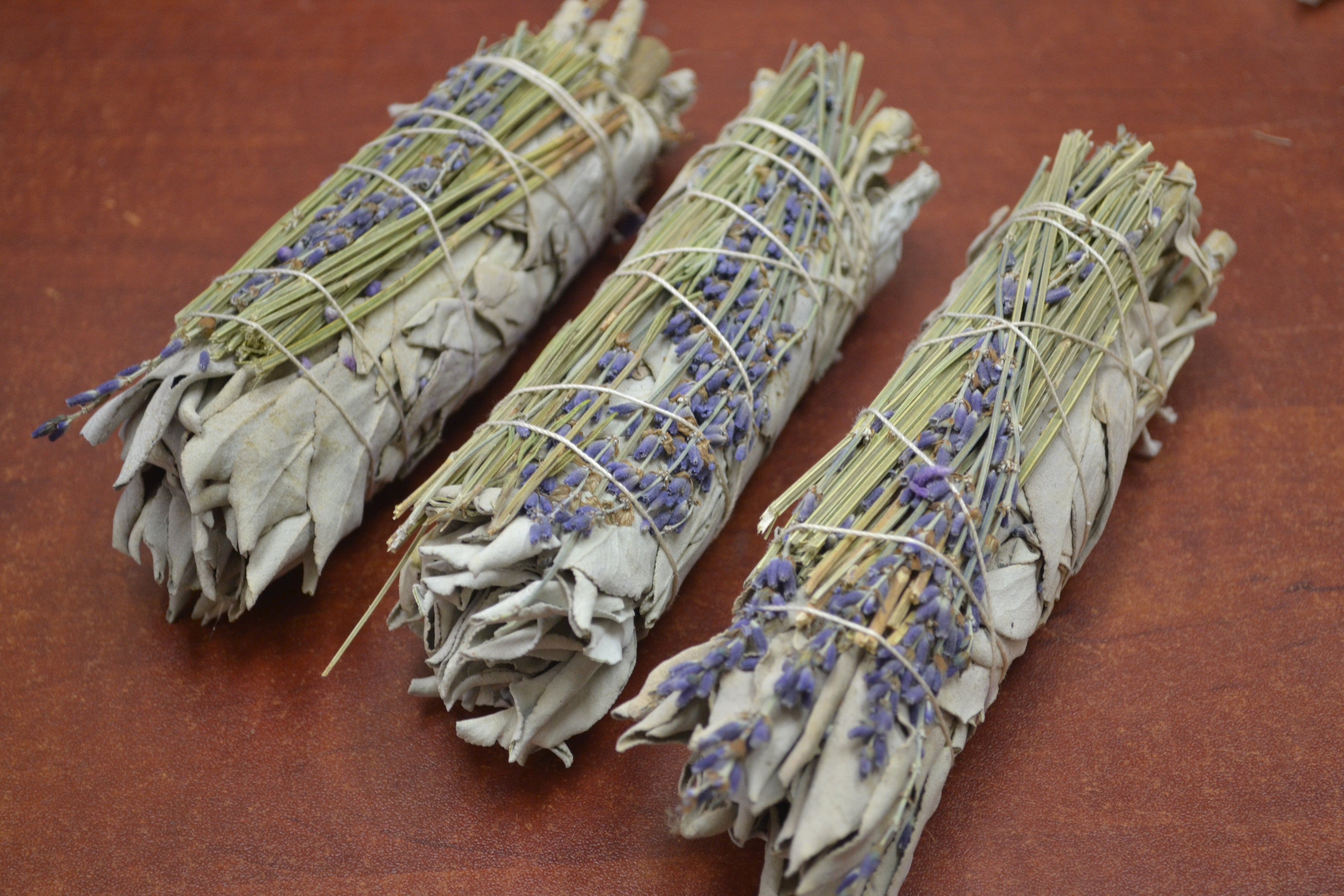 3 Pcs California White Sage + Lavender Bundle Smudge 4" | Grey Aphrodite