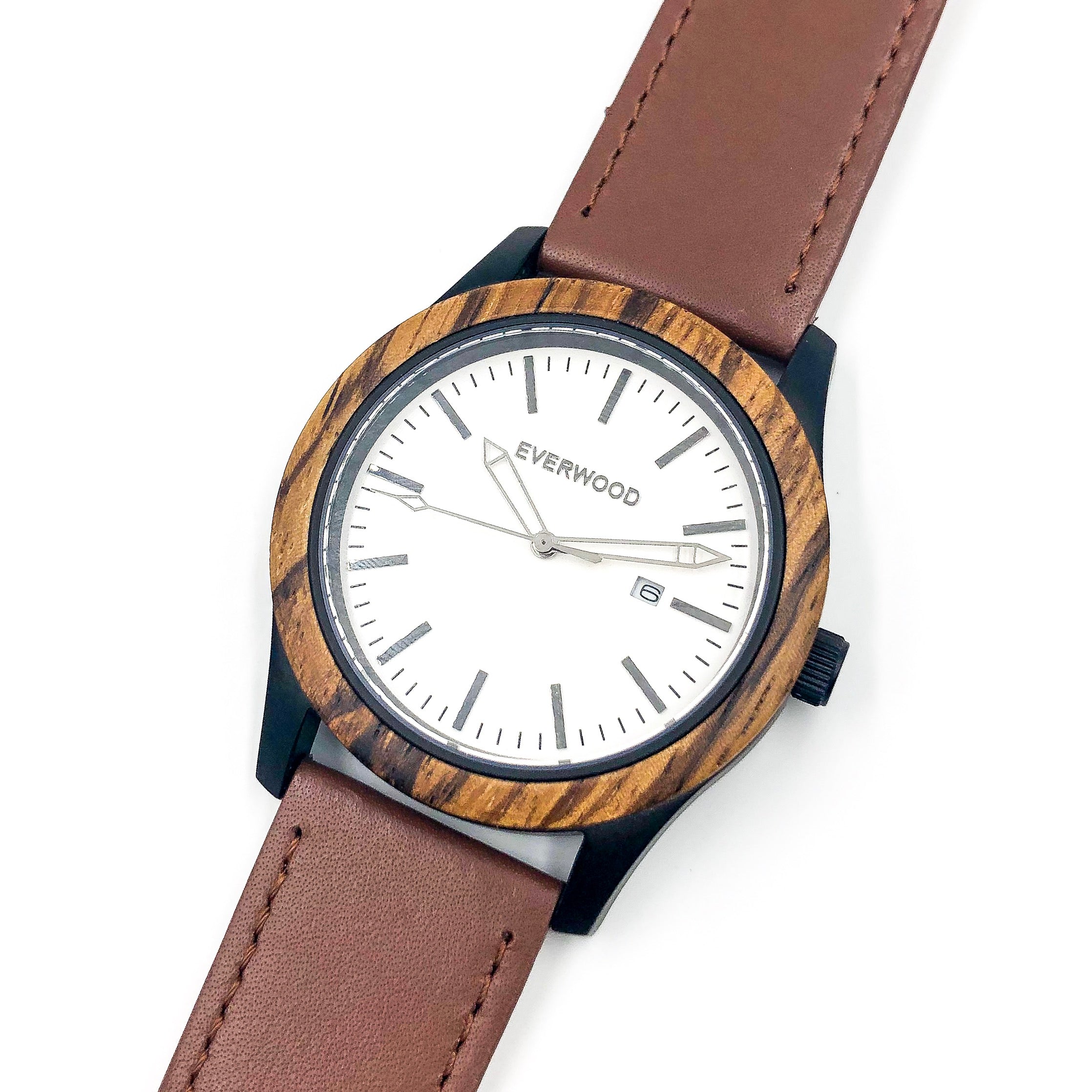 Inverness - Zebrawood & Brown Leather