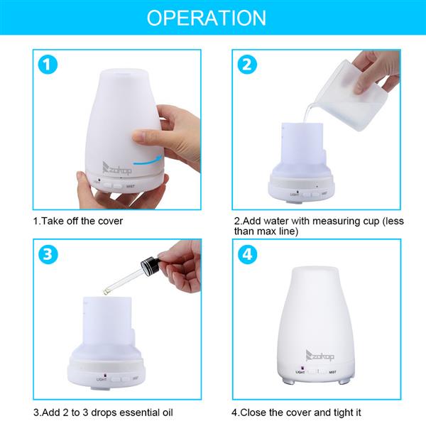 200ML RGB Color Cycling Aroma Diffuser with Controller