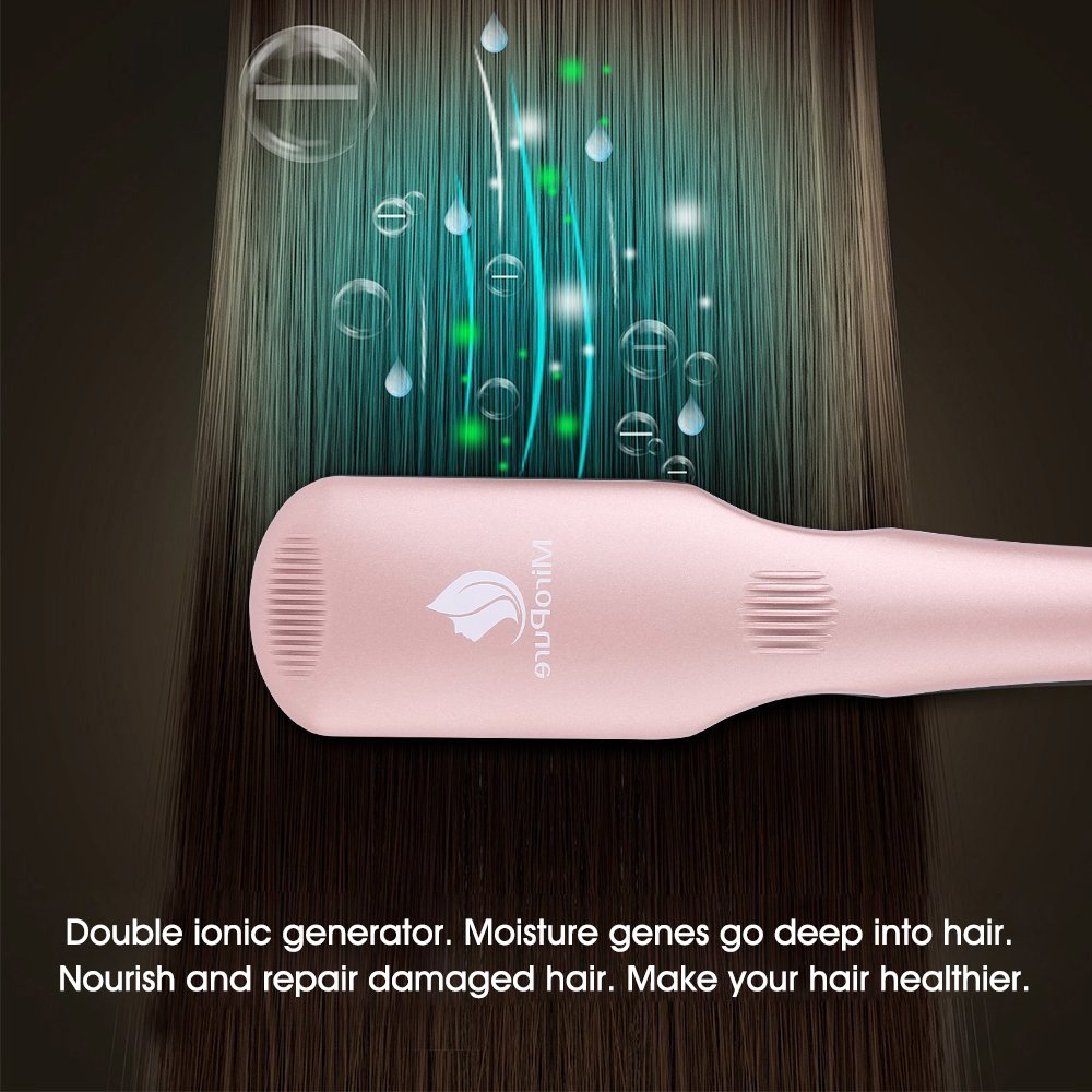 Miropure 2-in-1 Ionic Enhanced Hair Straightener Brush