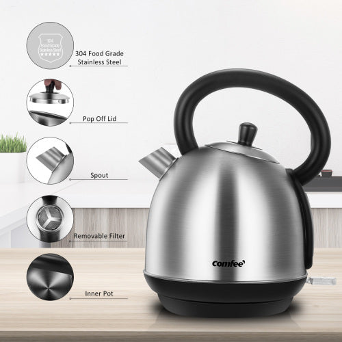 Stainless Steel Inner Pot and Lid Electric Kettle with Water Filter