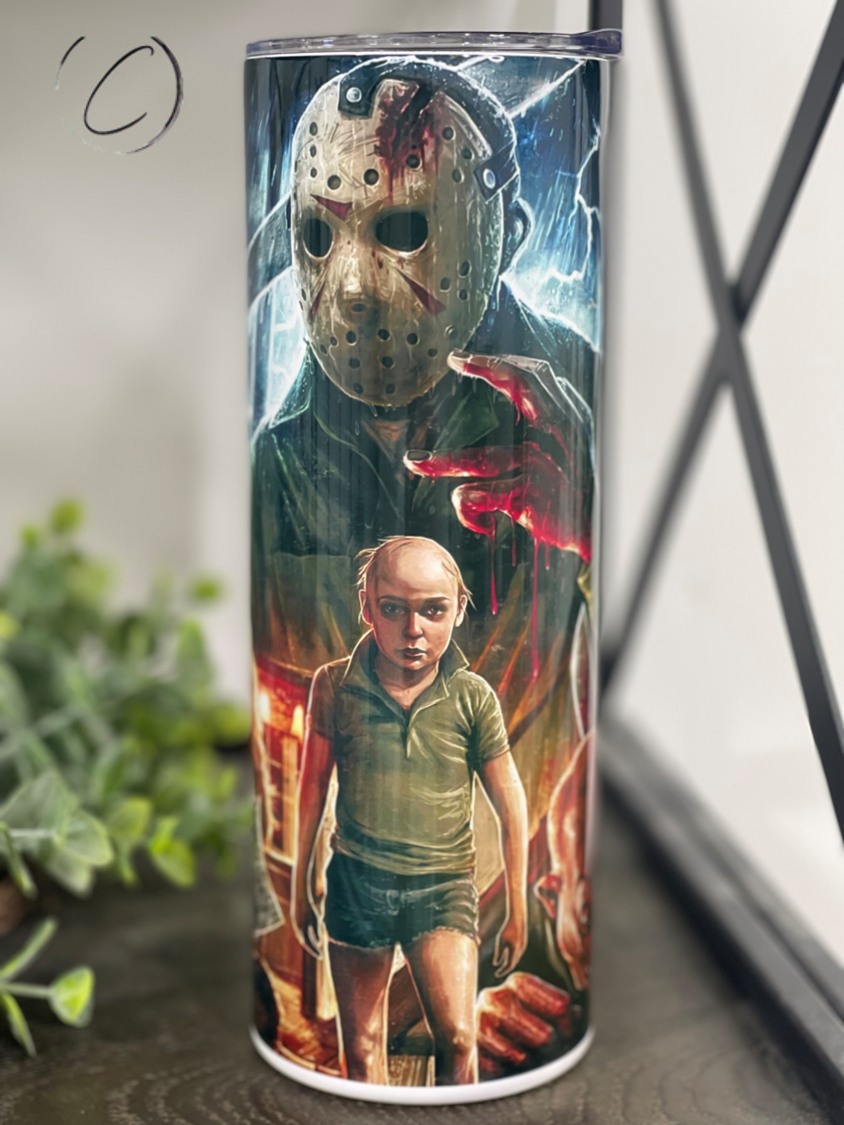 Jason Voorhees Bloody Paper 20oz Skinny Tumbler