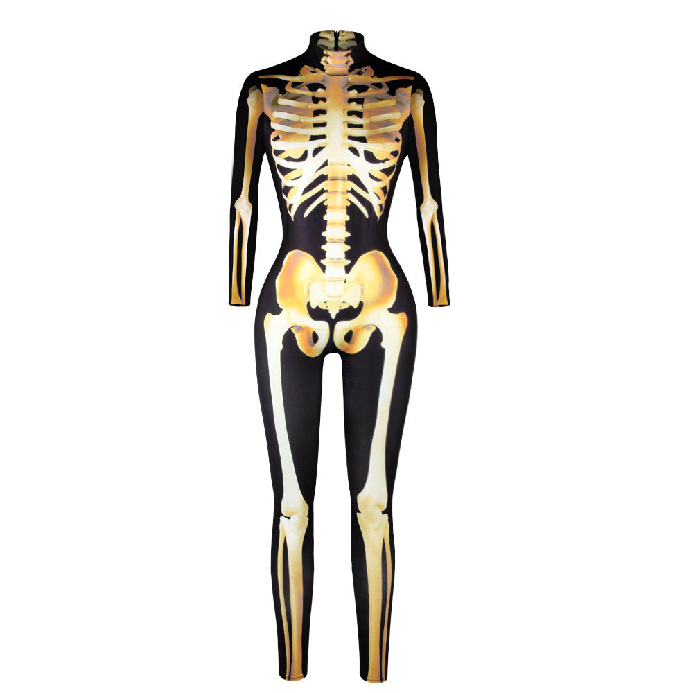 New Halloween Cosplay 3D Skull Digital Printing Jumpsuits