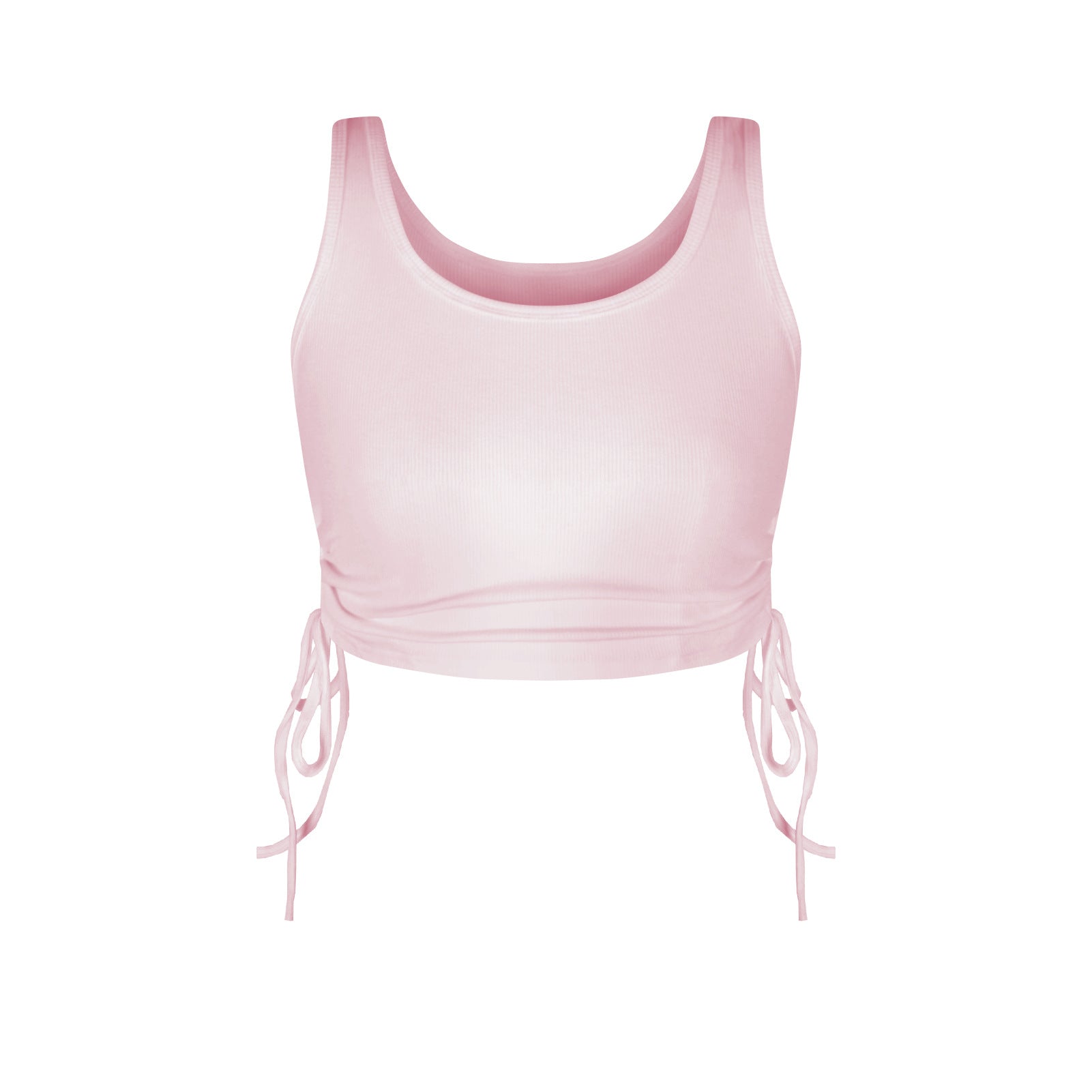 New Solid Drawstring Threaded Super Short Sexy Tank Top