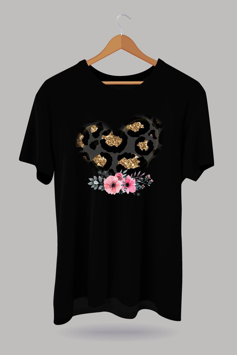 Eco Friendly Recycled Leopard Heart T-Shirt