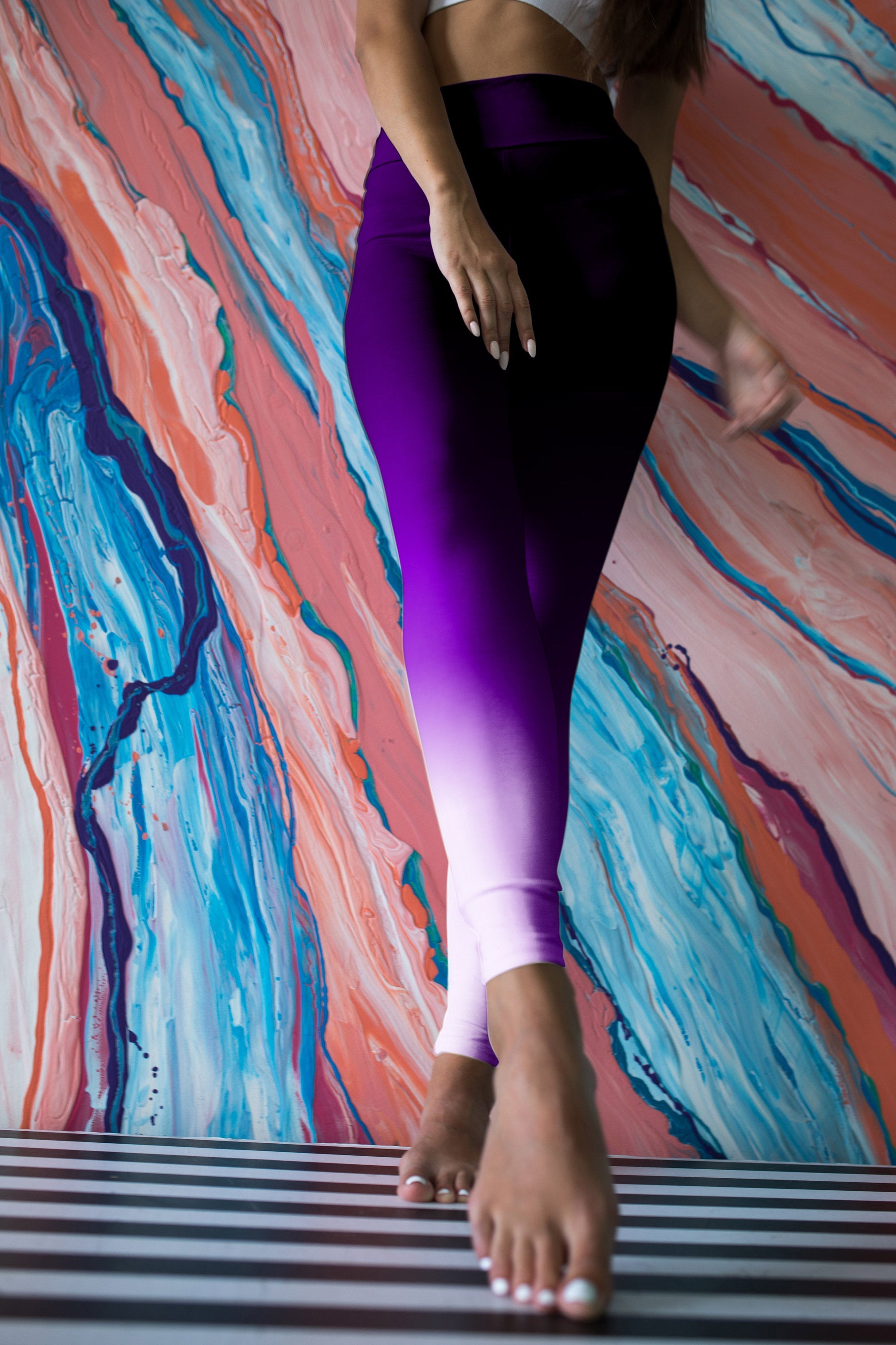 Purple Ombre Leggings, Capris and Shorts