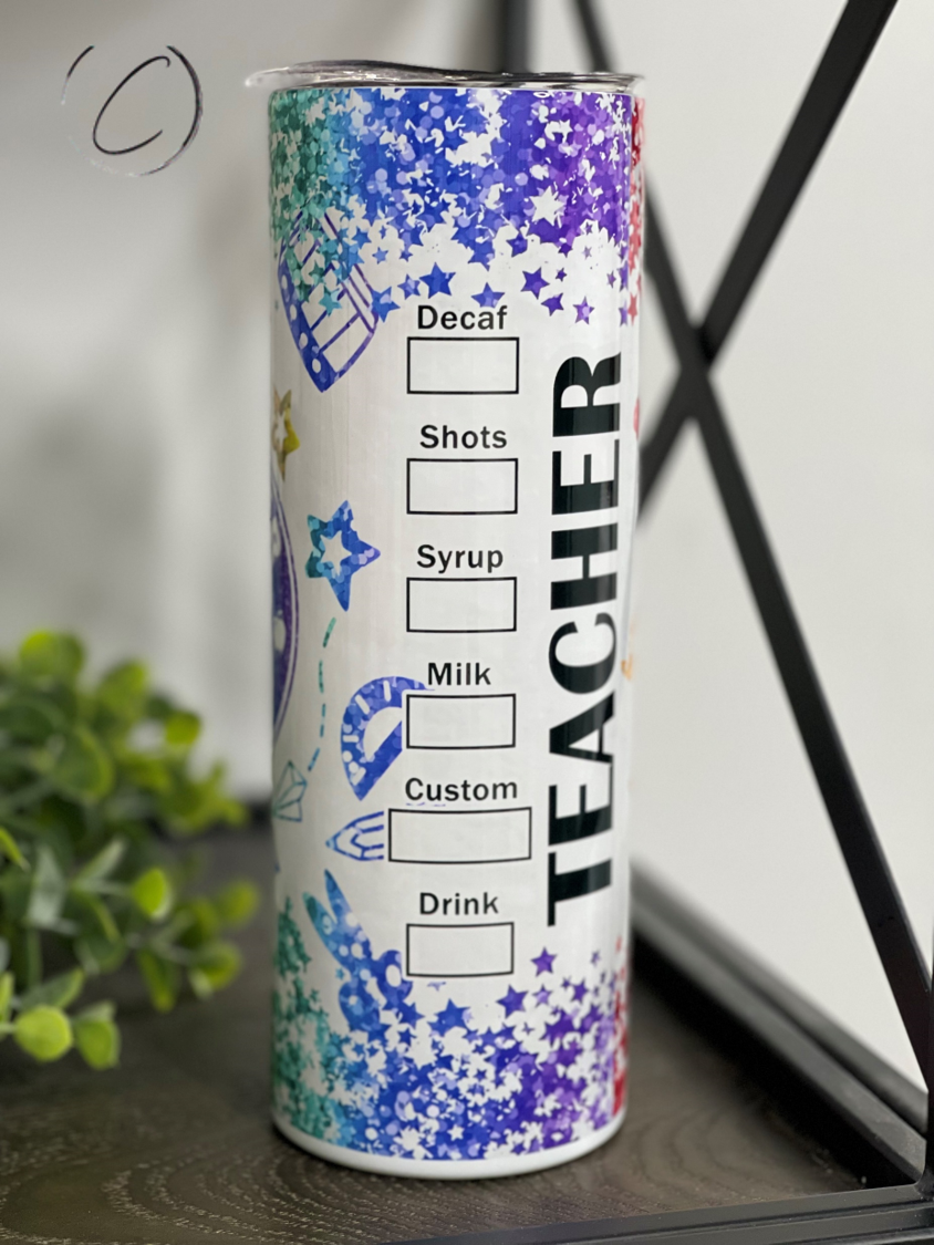 Teacher Fuel 20oz Skinny Tumbler