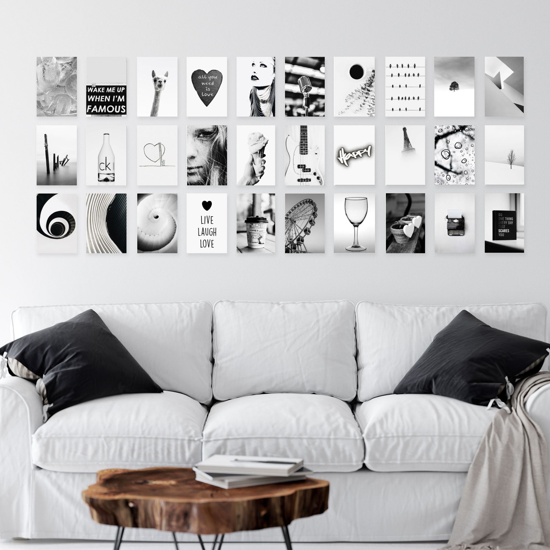 Black and White Wall Collage Kit | 30 Pictures