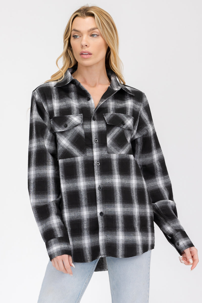 Oversize Boyfriend Plaid Checkered Flannel