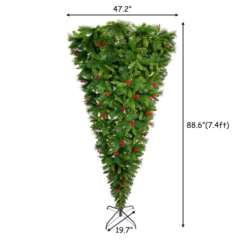 Upside Down Christmas Tree1500 branch tips with Red Artificial Berries