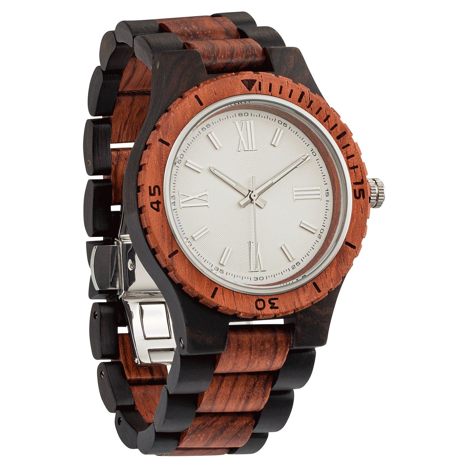 Men's Handcrafted Engraving Ebony & Kosso Wood Watch - Best Gift Idea! | Violet Millie