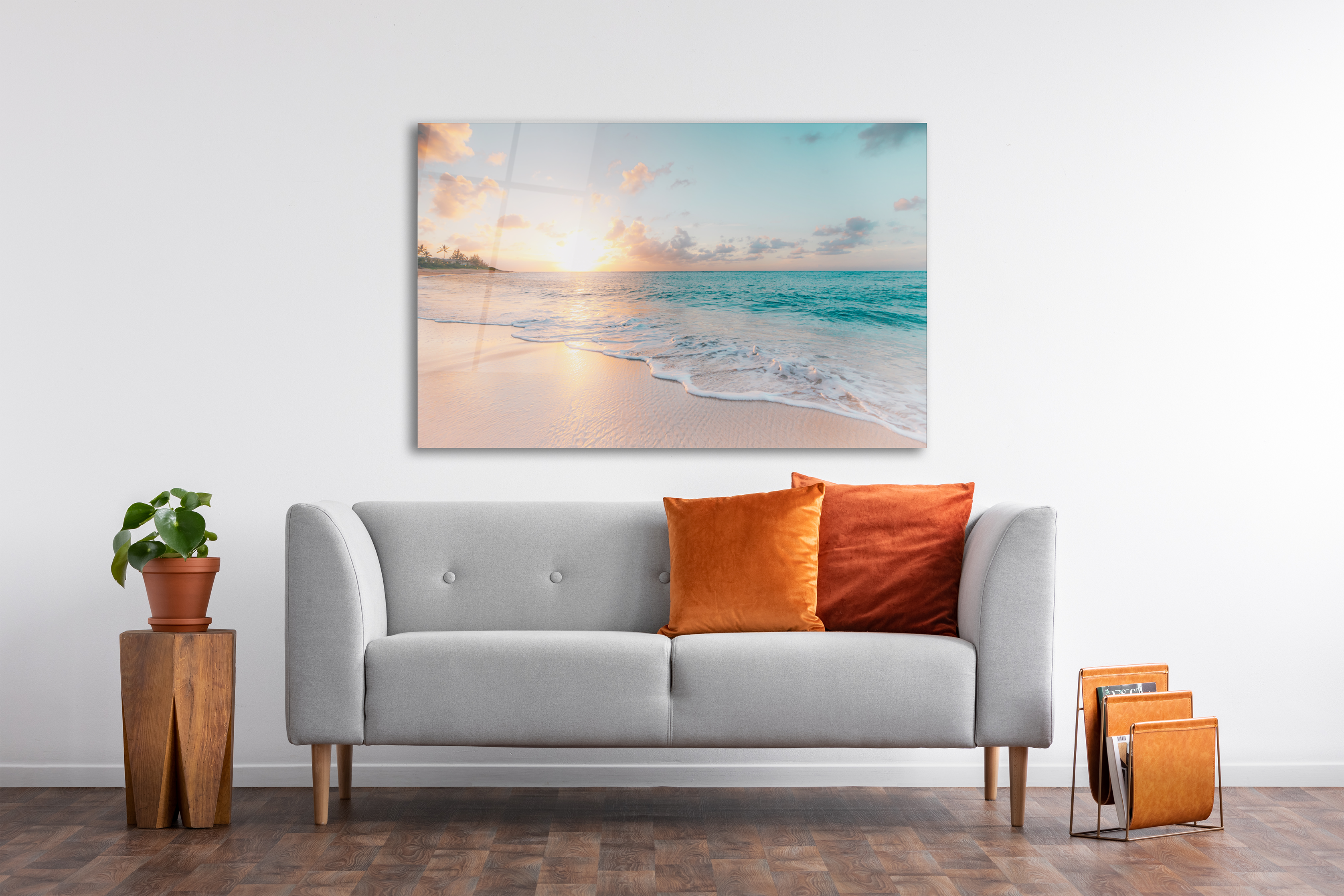 Glass Wall Art -Sea & Waves  (18x28 inches - 46x72cm)