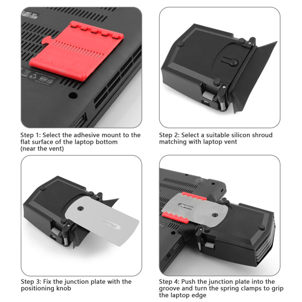 Laptop Cooler with Vacuum Fan Auto-Temp Detection