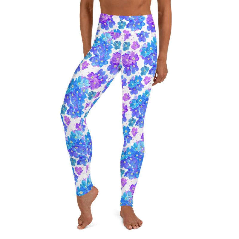 Blue Floral Printed leggings, Capris and Shorts