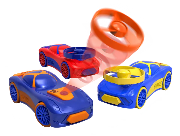 Spinz Pull Back Race Car with Flying Discs (2 Pack Assortment)