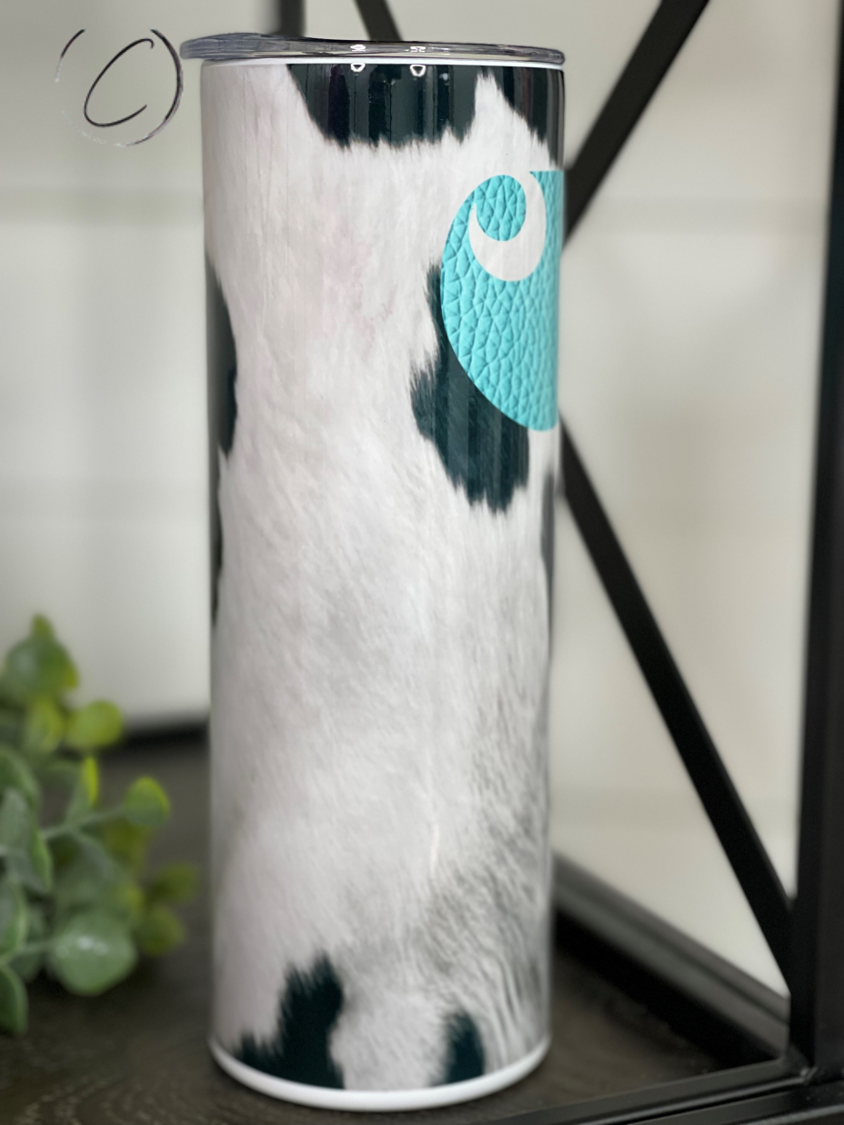 Teal Cowhide Carhartt 20oz Skinny Tumbler