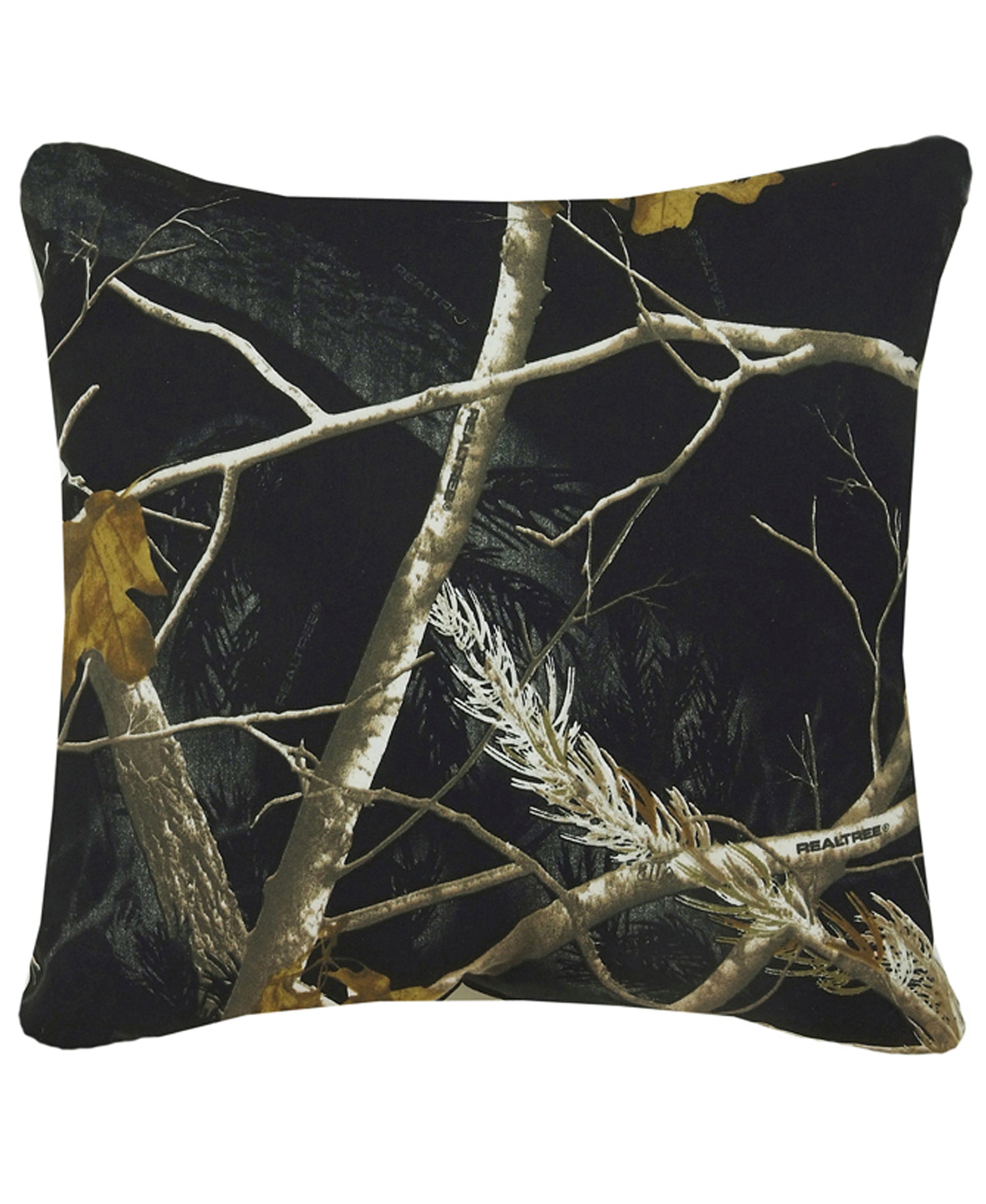 Real Tree - AP Black - Square Pillow