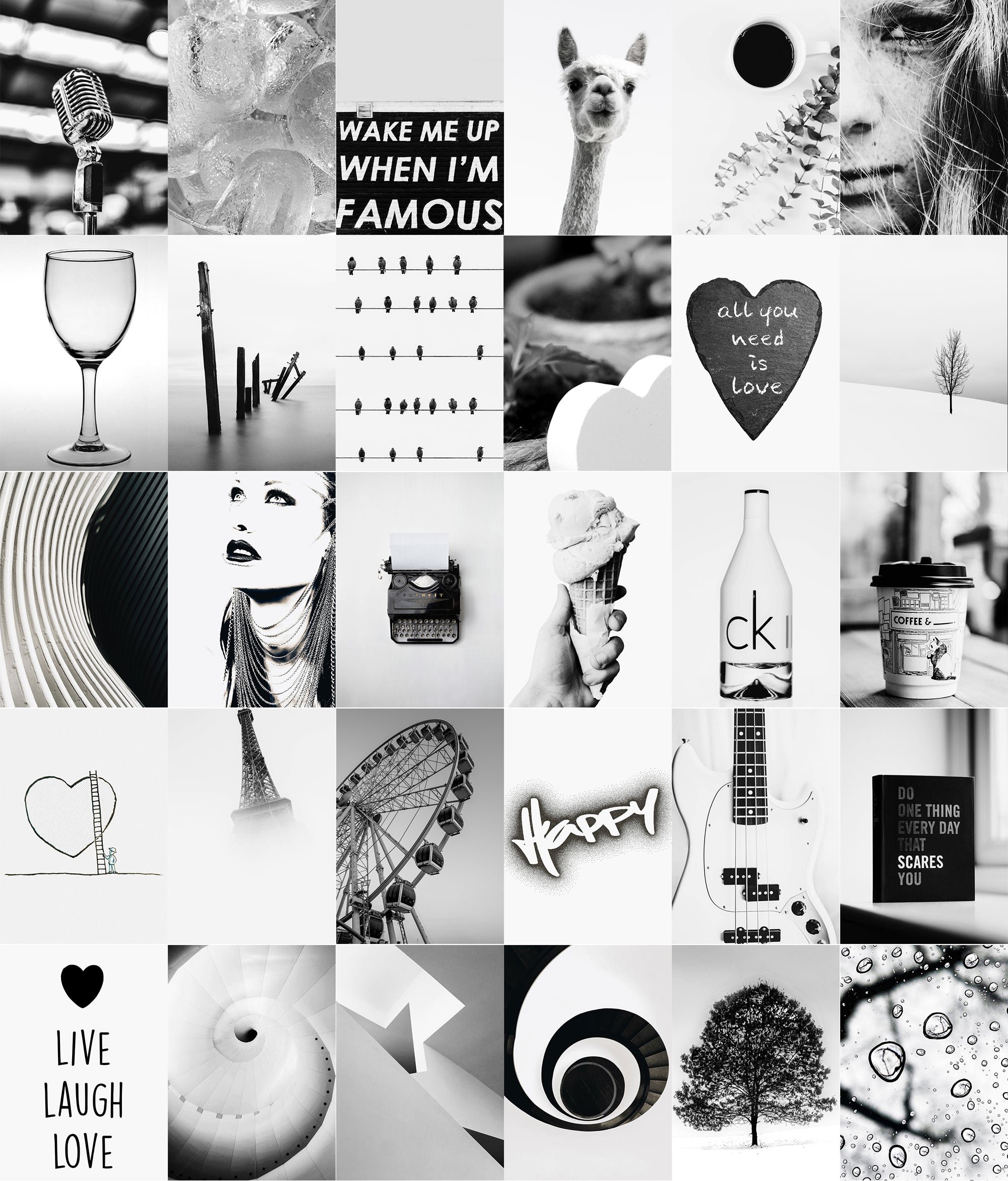 Black and White Wall Collage Kit | 30 Pictures