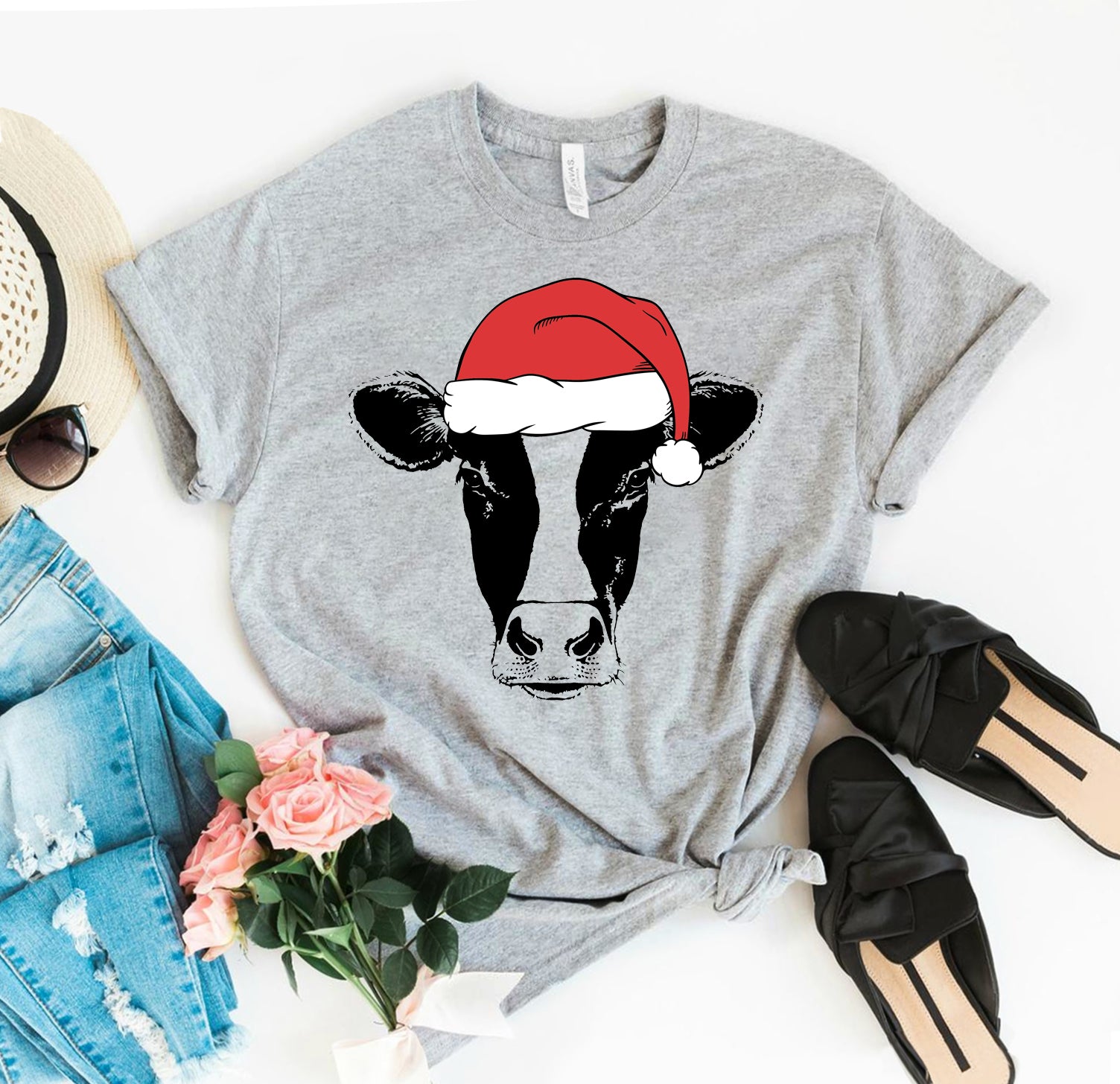 Heifer Santa Christmas T-shirt