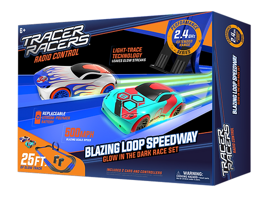 Blazing Loop Glow in the Dark RC Slot Car Racing 25ft Track