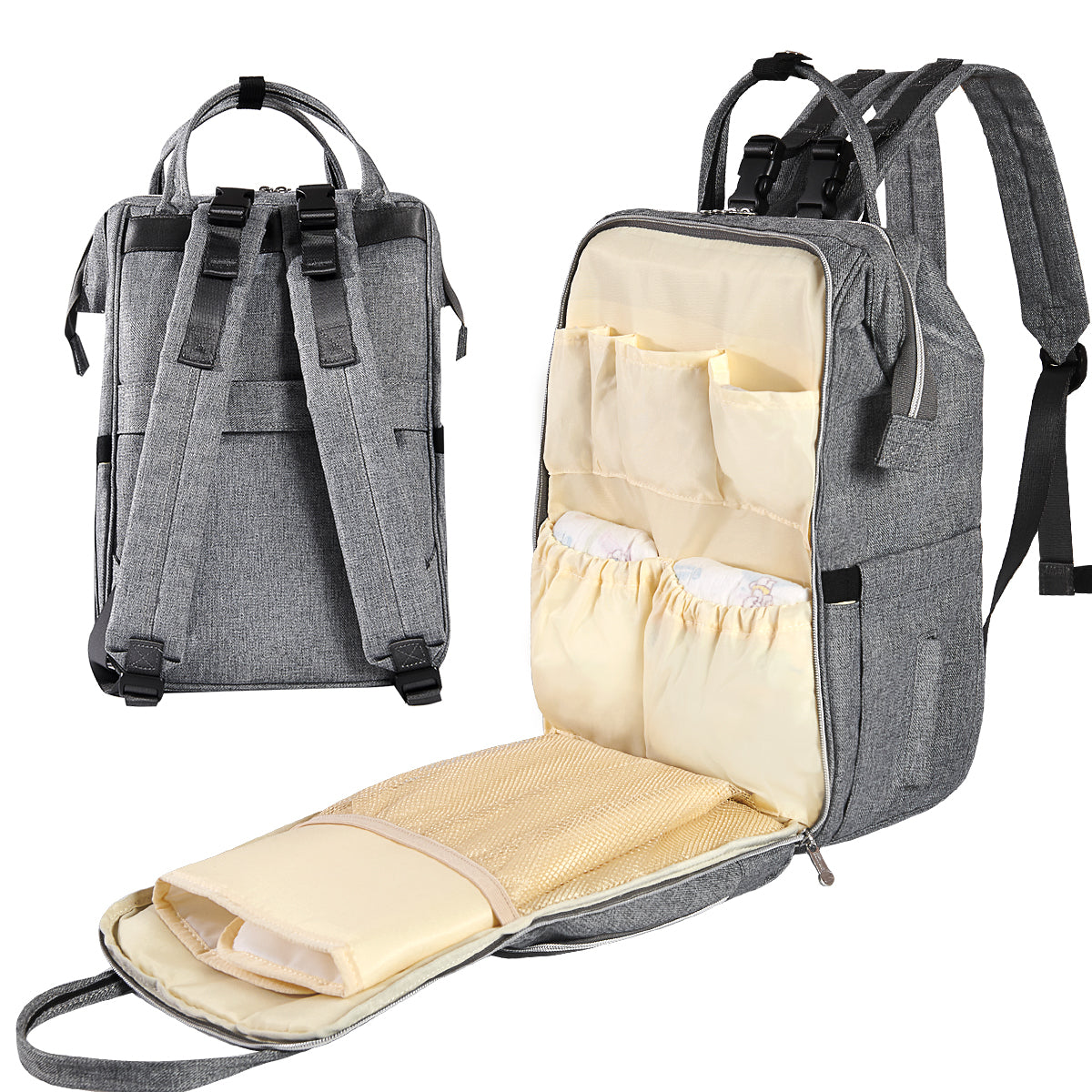 Diaper Bag Backpack with Portable Changing Pad