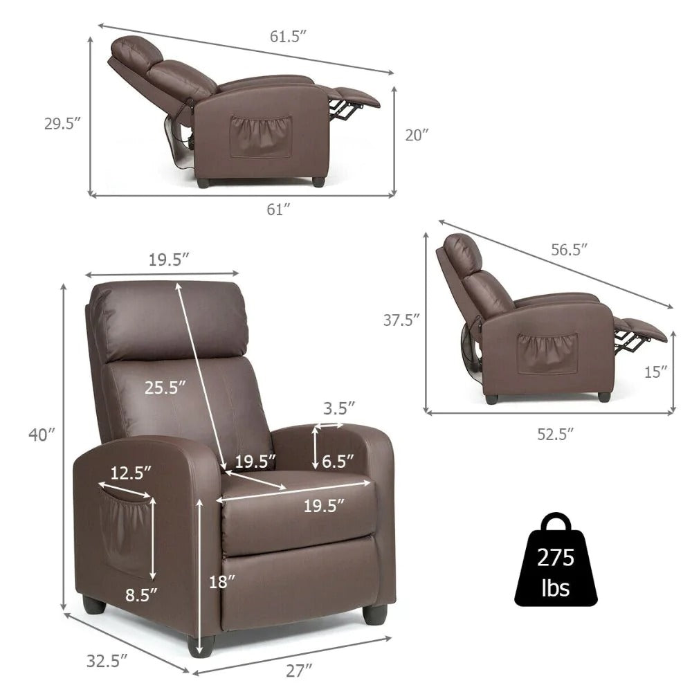 Personal Reclining Massage Reading Chair with Foot Rest