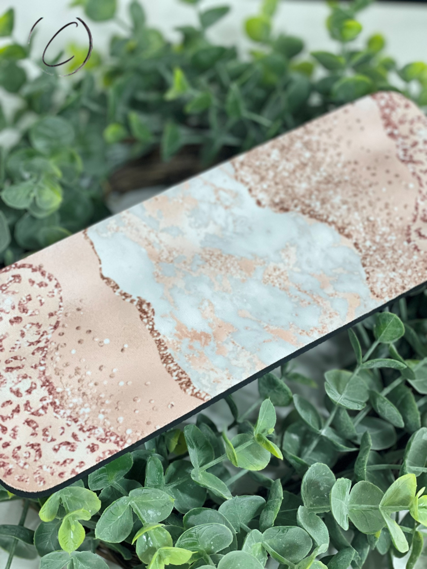 Rose Gold Leopard Geode Slap Wrap Can Cooler