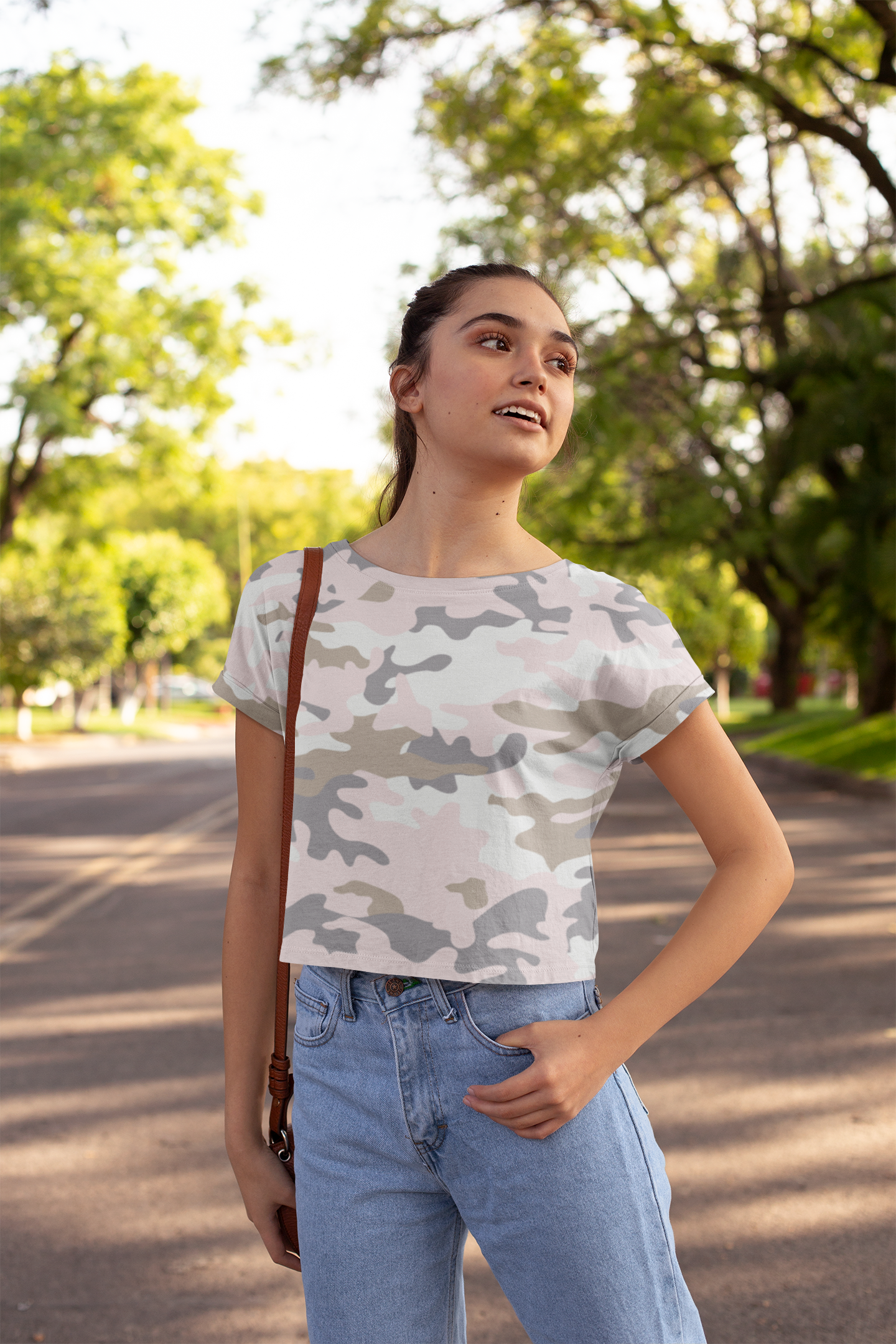 Pastel Camo Crop Tee