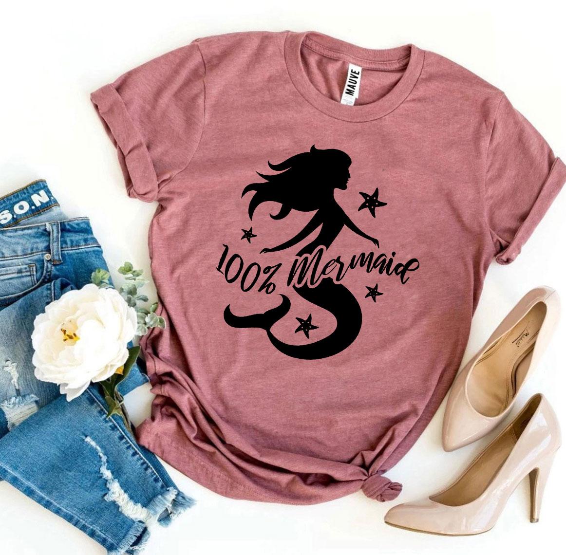 "100% Mermaid" Printed T-shirt