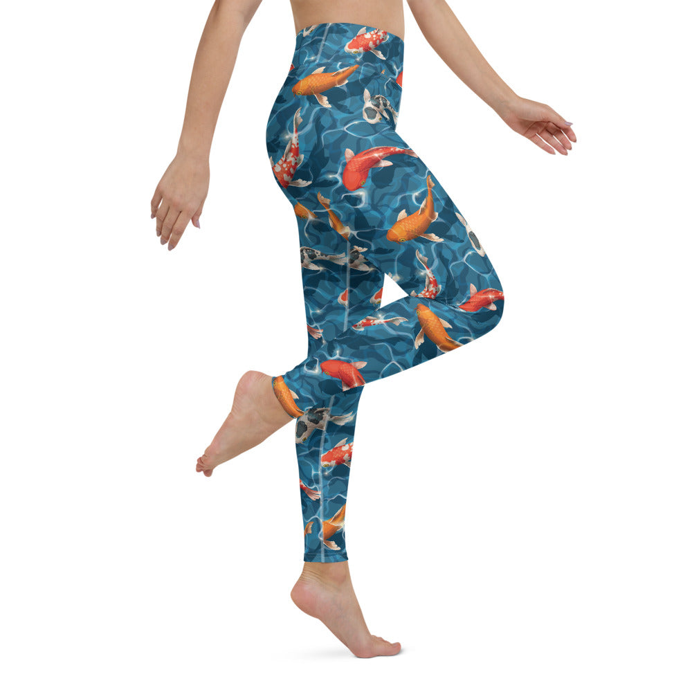 Raw Nature Koi Fish High Waist Leggings