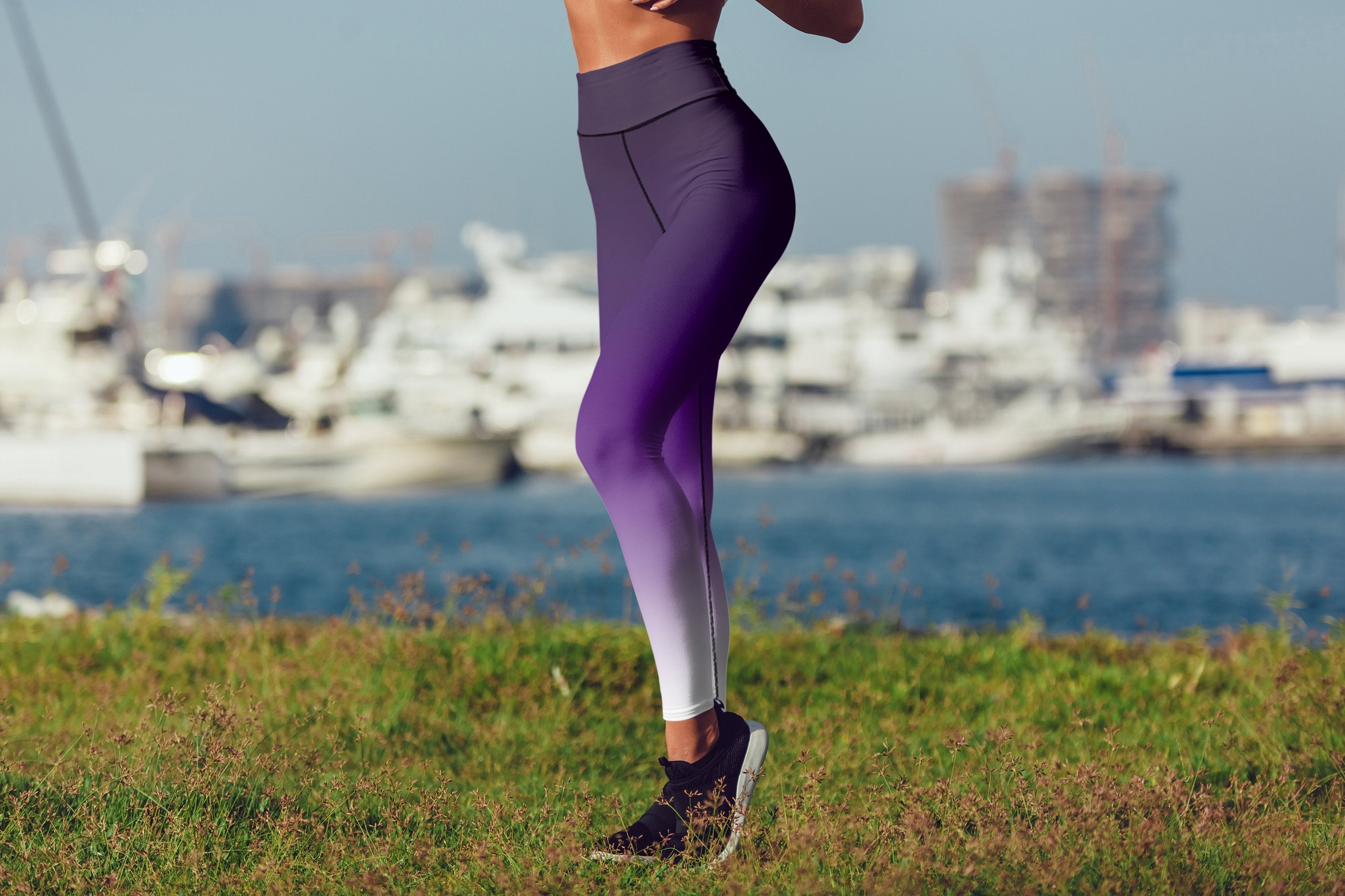 Purple Ombre Leggings, Capris and Shorts