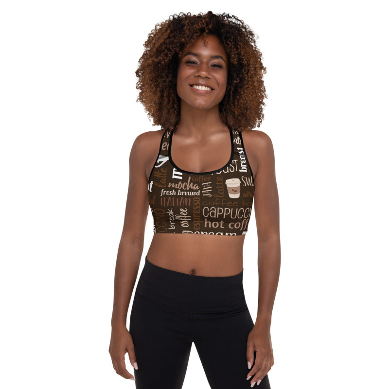 Coffee Padded Sports Bra