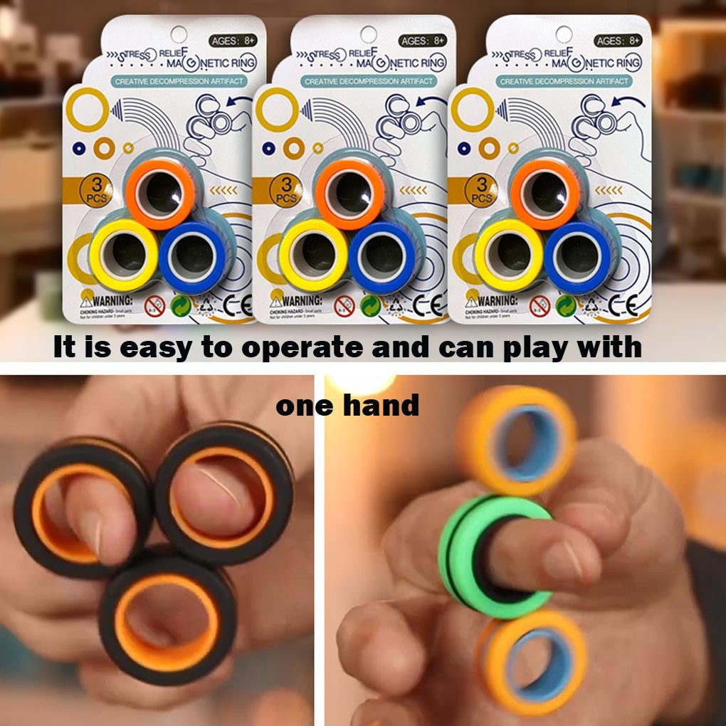 FinGears Magnetic Rings Fidget Toy Anti-stress Toy | Teal Simba