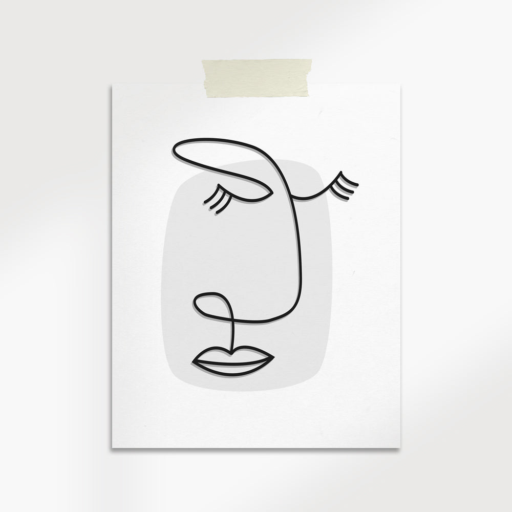 Face Line Art Minimalist Print