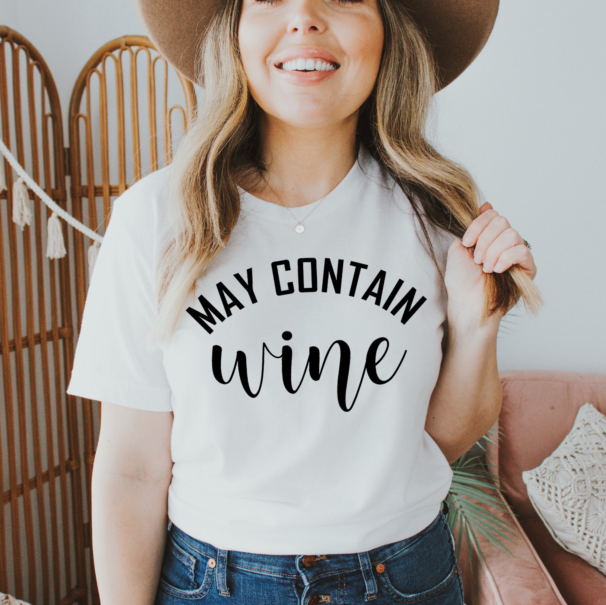 May Contain Wine T-shirt | Agate