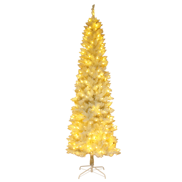 6.5ft Flocking Tied Light Christmas Tree