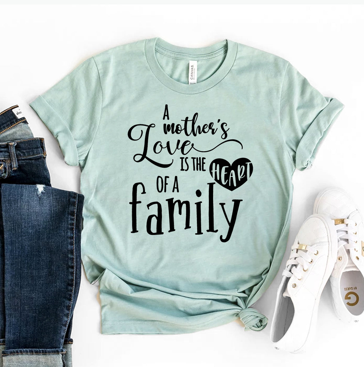 A Mother's Love is The Heart Of A Family T-shirt | Agate