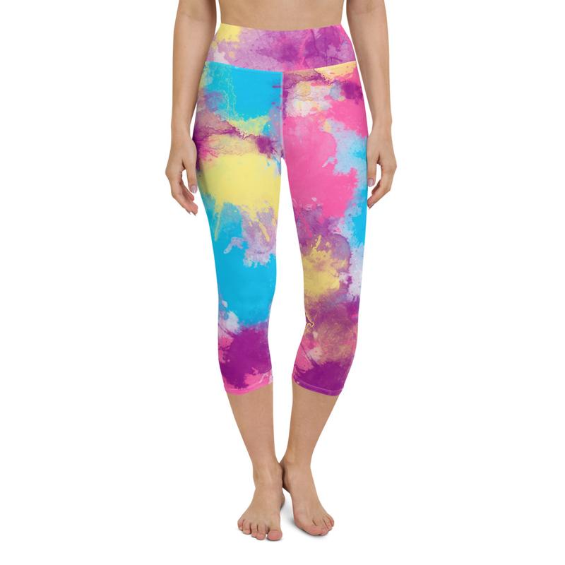 High Waist Tie Dye Capris