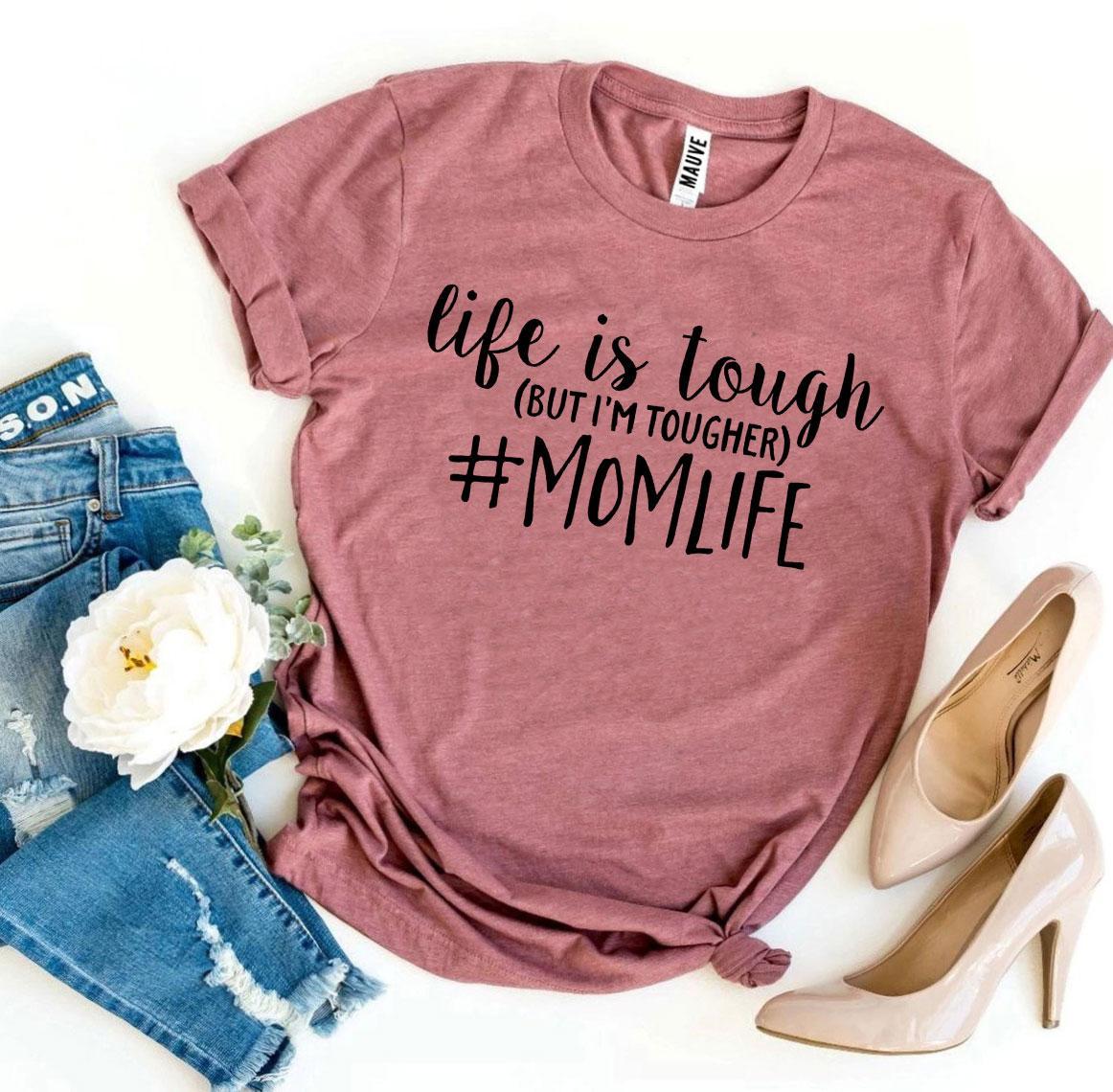 "#Momlife" cotton Printed T-shirt