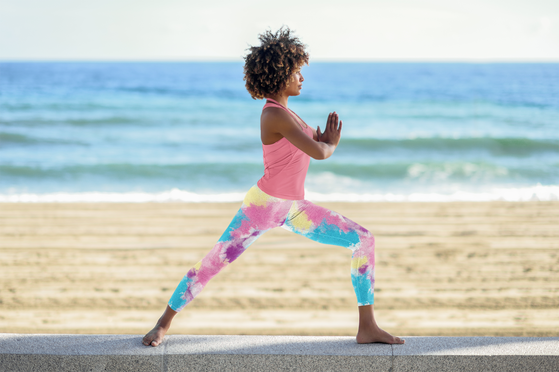 High Waist Tie Dye Capris