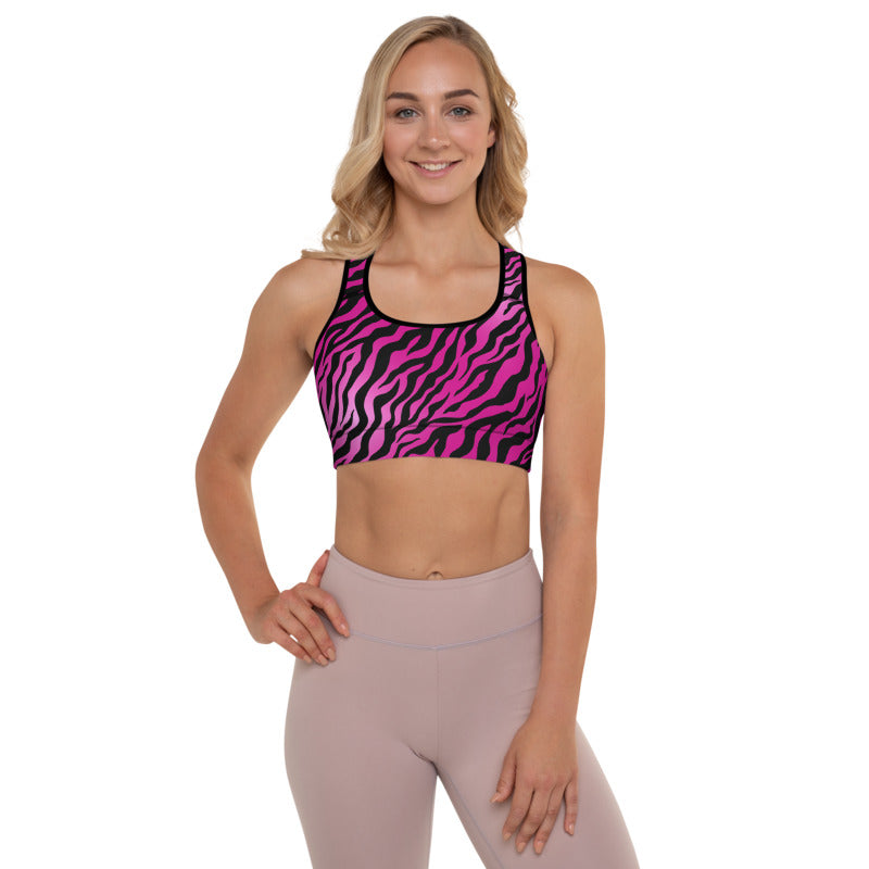 Pink Animal Padded Print Sports Bra