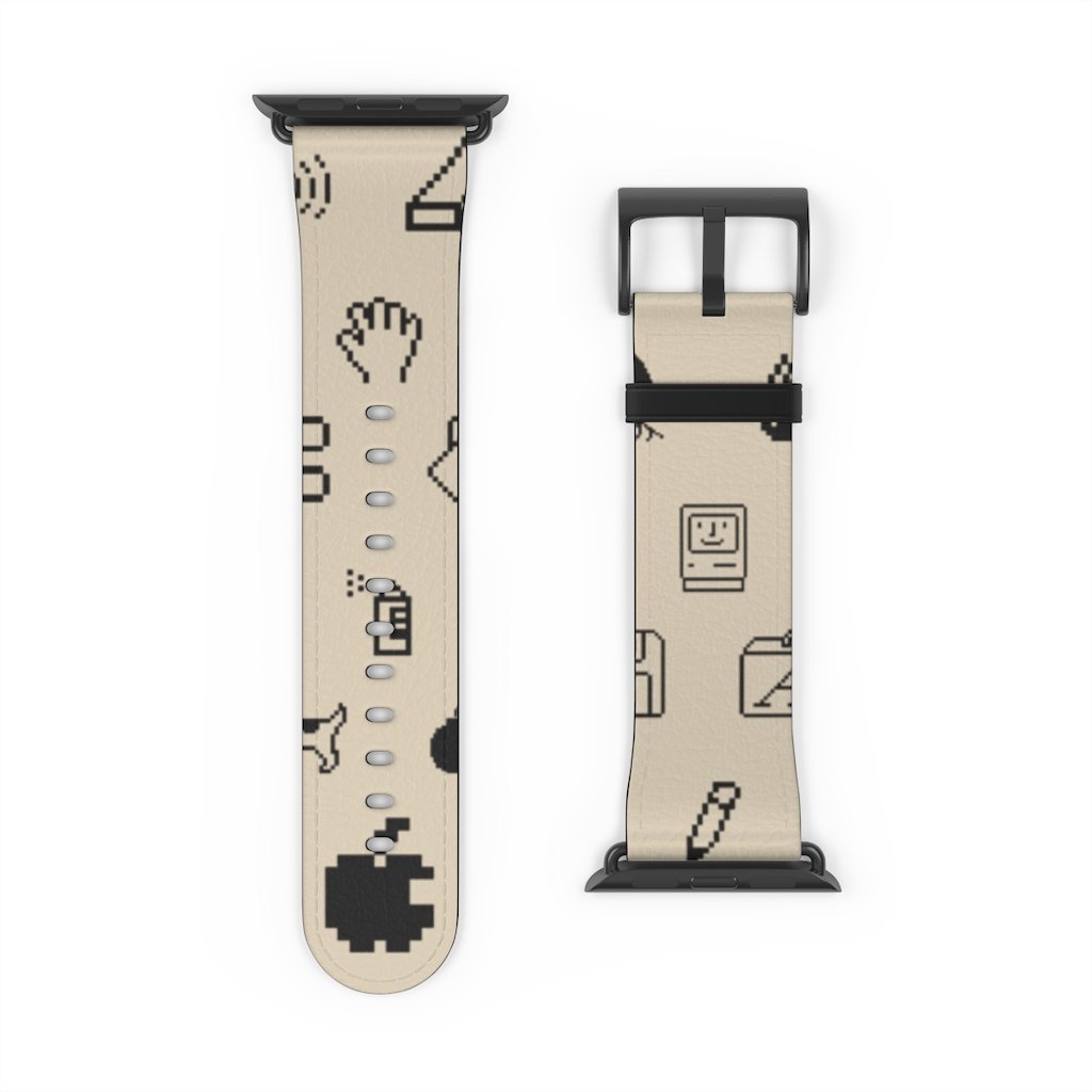 Beige Retro Mac Icons Apple Watch Band