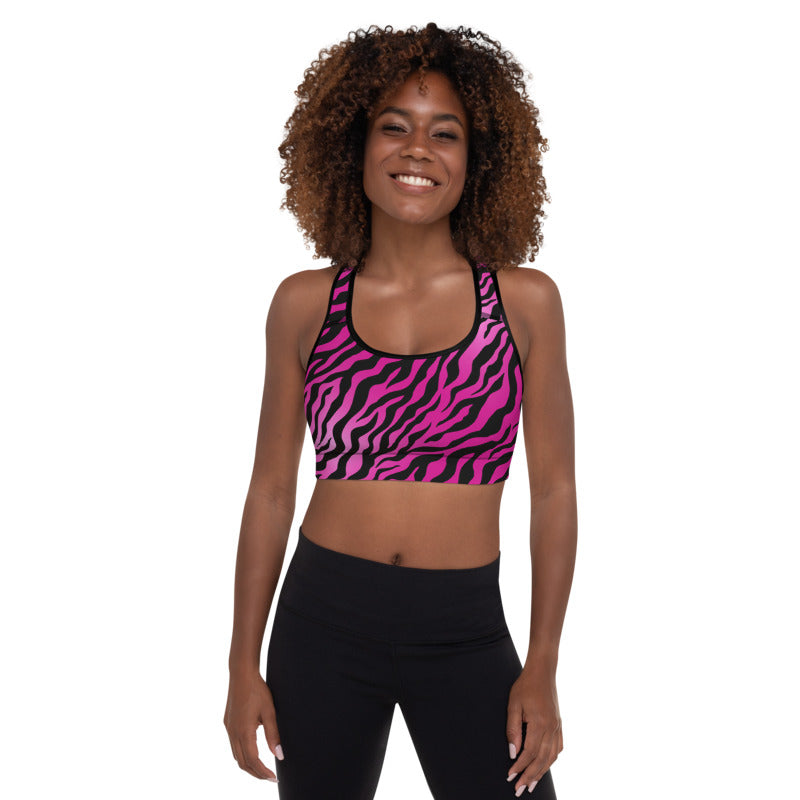 Pink Animal Padded Print Sports Bra