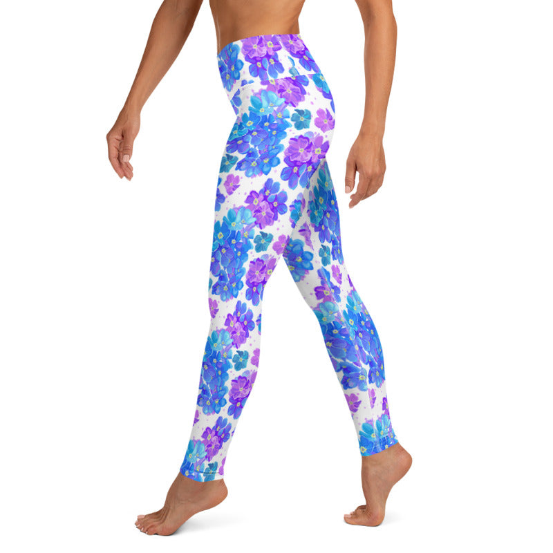 Blue Floral Printed leggings, Capris and Shorts