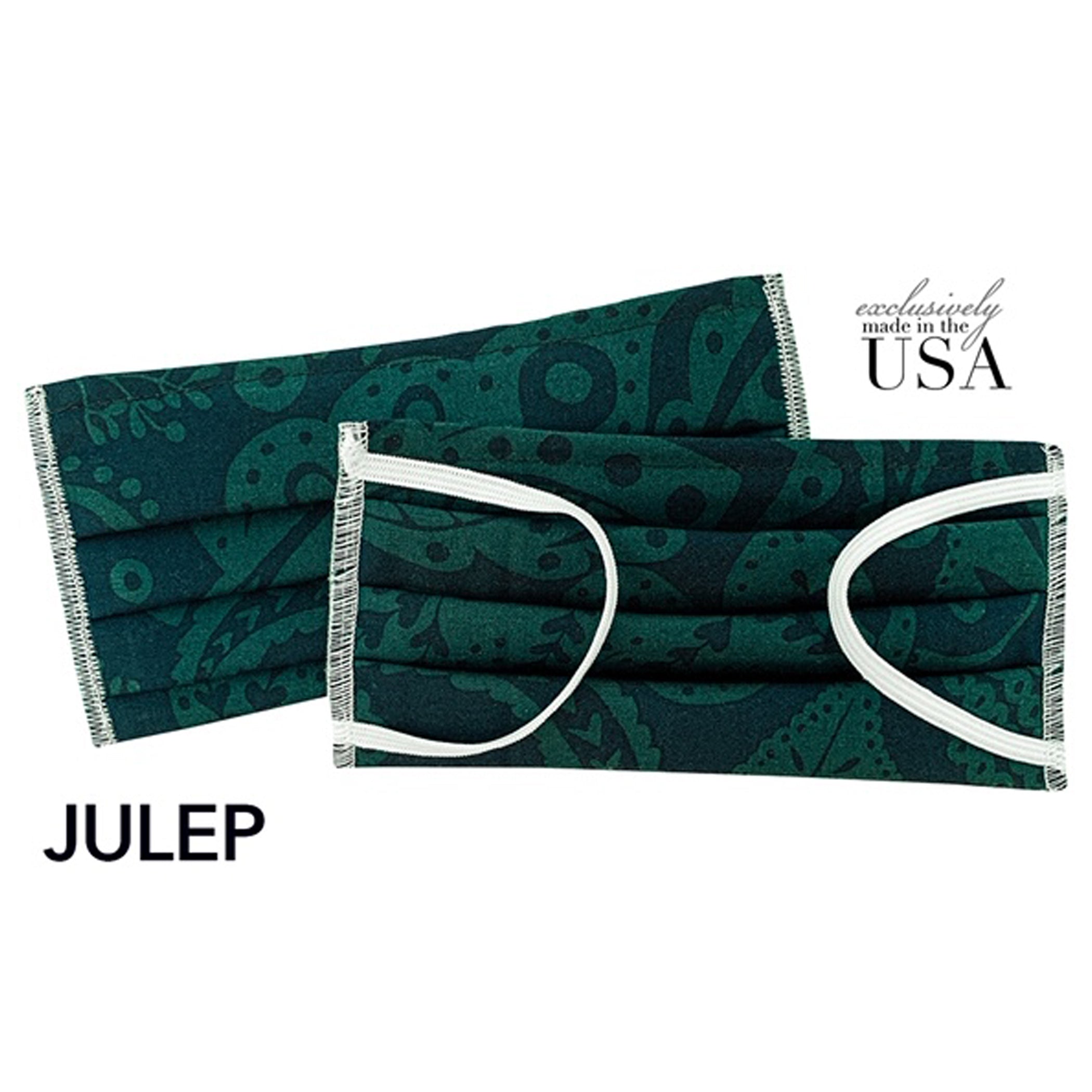 Ships Today! Face Mask Made in USA, 2-Ply Cotton- Julep | Blue Uranus