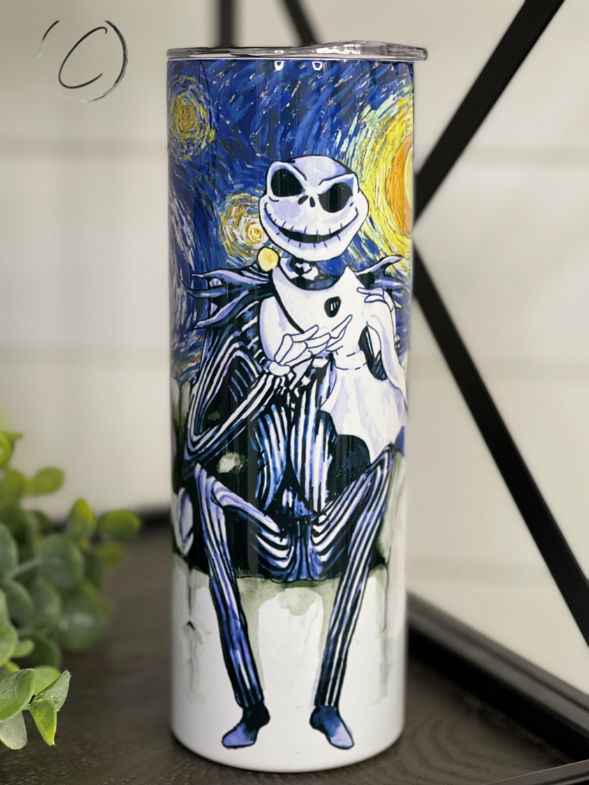 Tim Burton Starry Night 20oz Skinny Tumbler