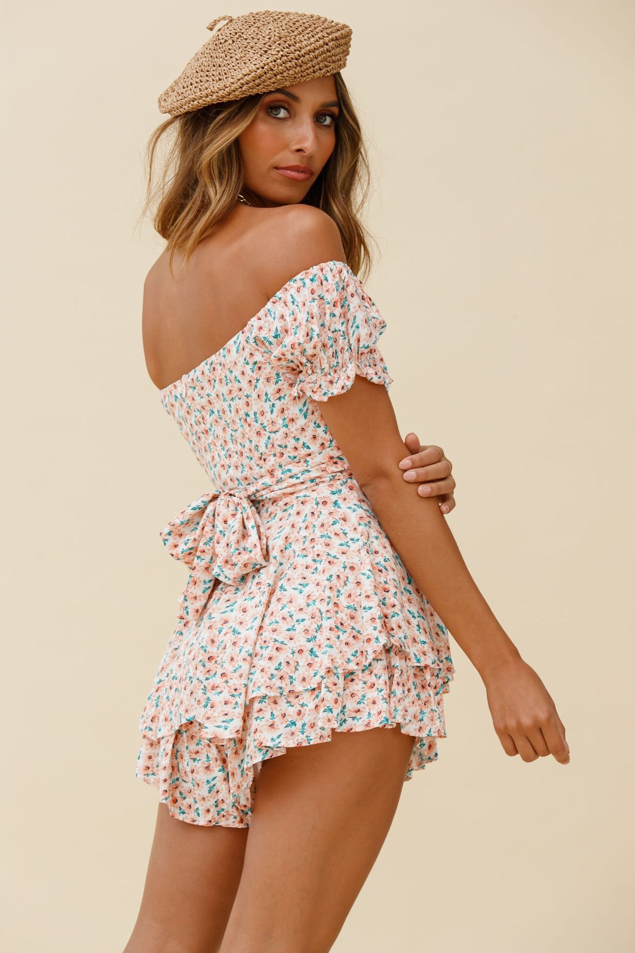 New Printed Strapless Sexy Ruffle Jumpsuit