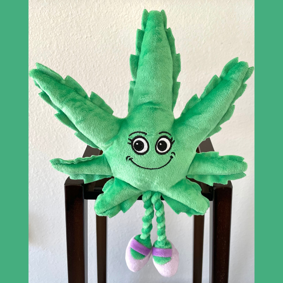 Mary Jane the Marijuana Leaf 420 Dog Toy